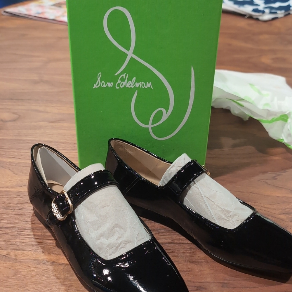 Sam Edelman Black Patent Mary Jane Shoes